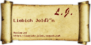 Liebich Jolán névjegykártya